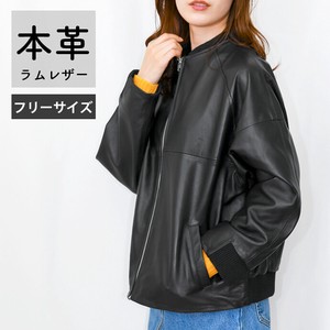 Blouson Jacket Oversized black Blouson Genuine Leather Ladies