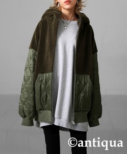Antiqua Coat Long Sleeves Boa Quilted Outerwear Ladies' Autumn/Winter