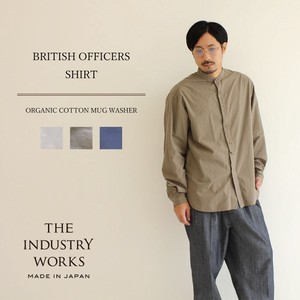 Button Shirt Design Plain Color Long Sleeves Cotton Men's Made in Japan