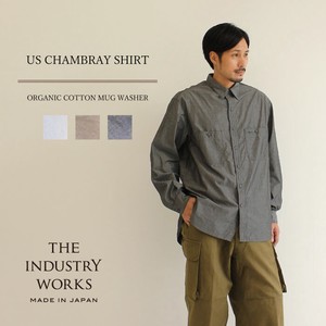Button Shirt Design Plain Color Long Sleeves Men's Made in Japan