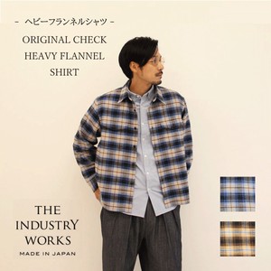 Button Shirt Long Sleeves Check Outerwear Cotton Men's Made in Japan