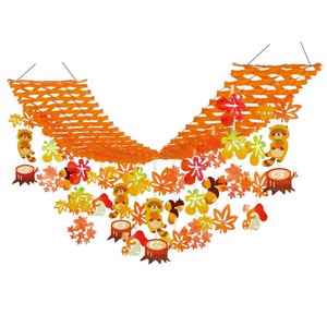秋色たぬきプリーツハンガー 1　 秋天井飾り