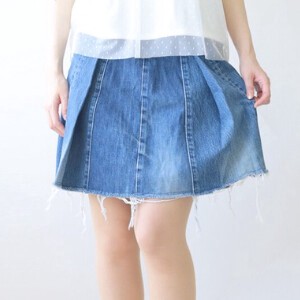 Skirt Pleats Skirt Denim Ladies'