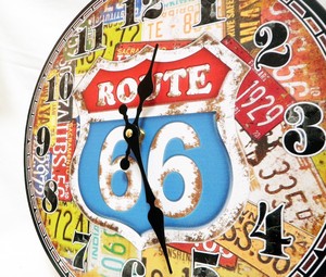 ルート66の木製壁掛け時計【ROUTE66　WALL CLOCK】