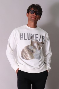 Sweatshirt Animal Print Rhinestone Unisex M