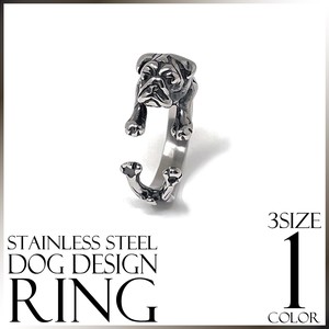 ■2023新作■ドッグデザインリング ブルドッグ ステンレス 3サイズ 犬 いぬ 動物 指輪