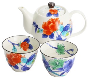 Mino ware Japanese Teacup Gift Set Cloisonne Pottery Indigo