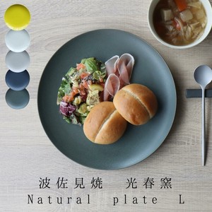 Hasami ware Main Plate Natural L 26cm 5-colors Made in Japan