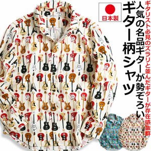 Button Shirt Music Retro Men's Made in Japan