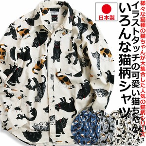 衬衫 猫图案 日本制造