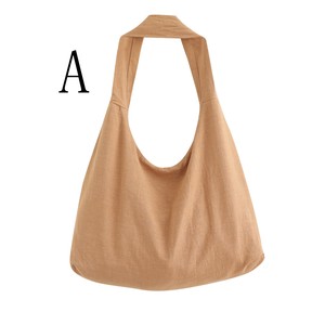 Shoulder Bag Plain Color Cotton Linen Unisex