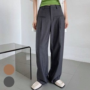 Full-Length Pant Front Spring/Summer Pocket Tuck Pants Straight