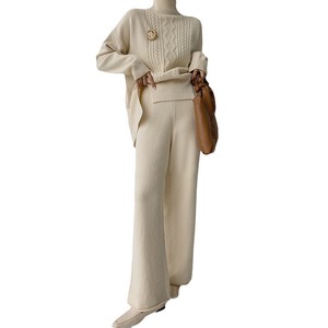 3-Piece Suit Plain Color Long Sleeves Ladies' Set of 2 Autumn/Winter