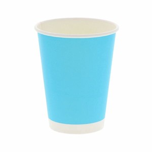 HEIKO（シモジマ） 紙コップ ペーパーカップ 12 ライトブルー アイスホット用 口径90mm バラ出荷