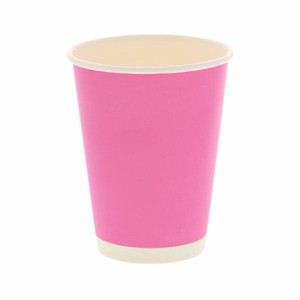 HEIKO（シモジマ） 紙コップ ペーパーカップ 12 ピンク アイスホット用 口径90mm バラ出荷