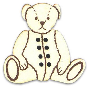 フランス製　木製ボタン　TEDDY【GOURMAND　アイボリー】
