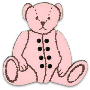 フランス製　木製ボタン　TEDDY【GOURMAND　ピンク】