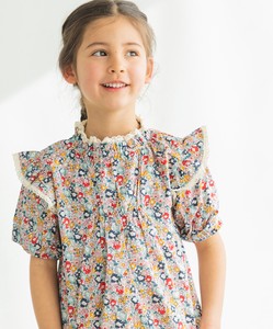 儿童半袖衬衫 荷叶边 花卉图案 衬衫