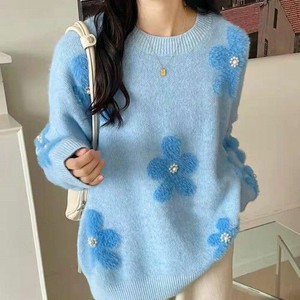 Sweater/Knitwear Long Sleeves Floral Pattern Ladies'