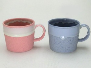 CaKe Mug マグペアA（ピンク　ブルー）　【日本製　美濃焼】（磁器　ケーキ　マグカップ　クリスマス）