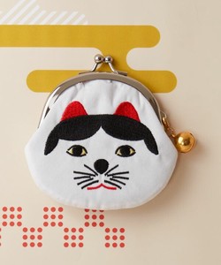 Coin Purse Gamaguchi Lucky-cat Made in Japan