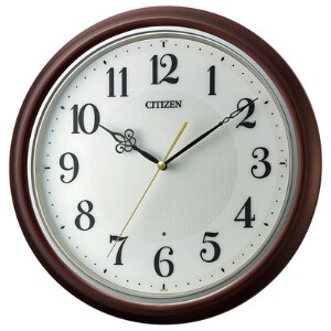 CITIZEN 掛け 時計 φ33x4.6cm電波 静かな 連続秒針