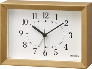 RHYTHM 掛け時計 置き時計 壁掛け 掛置き兼用 おしゃれ 北欧 シンプル 木 枠 シェルフ