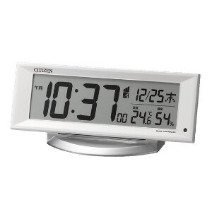 CITIZEN 置き 時計 目覚まし時計 電波 デジタル ライト 温度 湿度 カレンダー