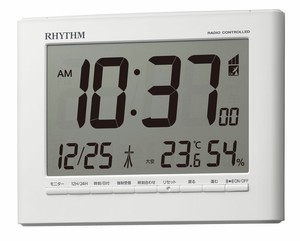 RHYTHM 大画面 薄 型 電波 掛置き兼用 掛け時計 置き時計 デジタル 目覚まし