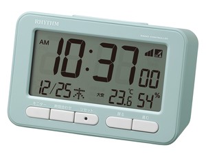 RHYTHM 電波めざまし時計 デジタル 北欧 電子音 アラーム 温度 湿度