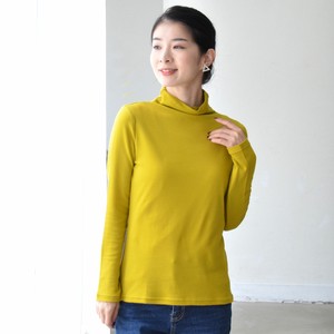 T-shirt Long Sleeves High-Neck Cotton Cut-and-sew Made in Japan