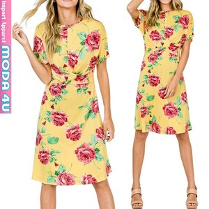 Casual Dress Pudding Waist Floral Pattern