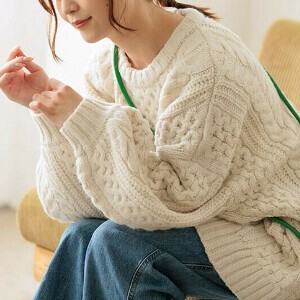 ニット レディース 無地 オーバーサイズ 厚手ニット ゆったり 23575