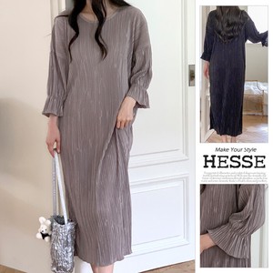 Casual Dress Shirring One-piece Dress 2-colors