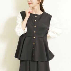 Vest/Gilet Ladies fashion Cardboard knit Peplum