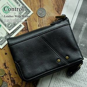 Bifold Wallet Genuine Leather Double-zip