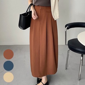 Skirt Brown Navy Long Skirt Spring/Summer Tuck Straight