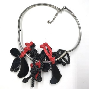 Necklace/Pendant Red Necklace Ribbon black
