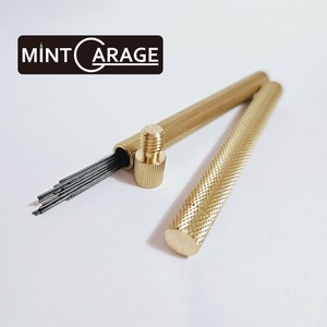 MINT GARAGE Mechanical Pencil Lead Cylinder シャープ芯ケース ローレット型 Brass
