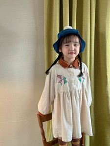 Kids' Casual Dress Embroidered Kids Autumn/Winter