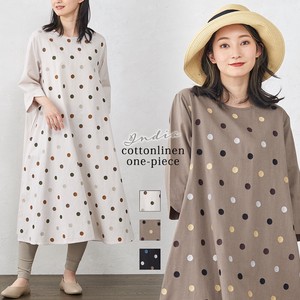 Casual Dress Made in India Tops One-piece Dress Ladies' Polka Dot