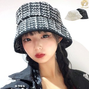 【SALE 卸価格より50％OFF!!】帽子 バケットハット バケハ ツイード チェック柄 韓国 人気