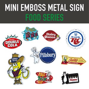 【飾れて楽しい！】MINI EMBOSS METAL SIGN アメリカ フード系 看板