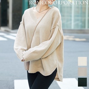 Sweater/Knitwear Mohair V-Neck Knit Tops Touch