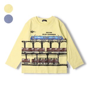 ブルーサンダー貨物電車風景Tシャツ　F50803　長袖、ブルーサンダー、コンテナ
