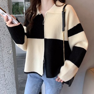 Cardigan Knitted Plain Color Long Sleeves Cardigan Sweater Ladies'