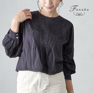 衬衫 2023年 刺绣 Fanaka 折扣/打折 复古 衬衫 秋冬 短款
