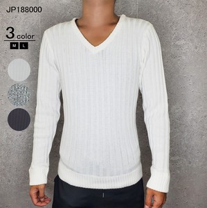 Sweater/Knitwear V-Neck Cotton Ribbed Knit NEW