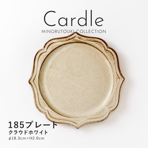 【Cardle(カードル) 】185プレート クラウドホワイト［日本製 美濃焼 食器 皿 ］