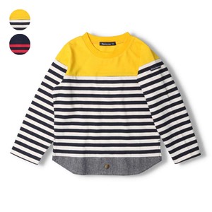 Kids' 3/4 Sleeve T-shirt Color Palette Layered Border Switching Simple